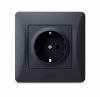 Single schuko socket black graphite VIDEX BINERA