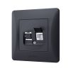 CAT6 socket single computer black graphite VIDEX BINERA