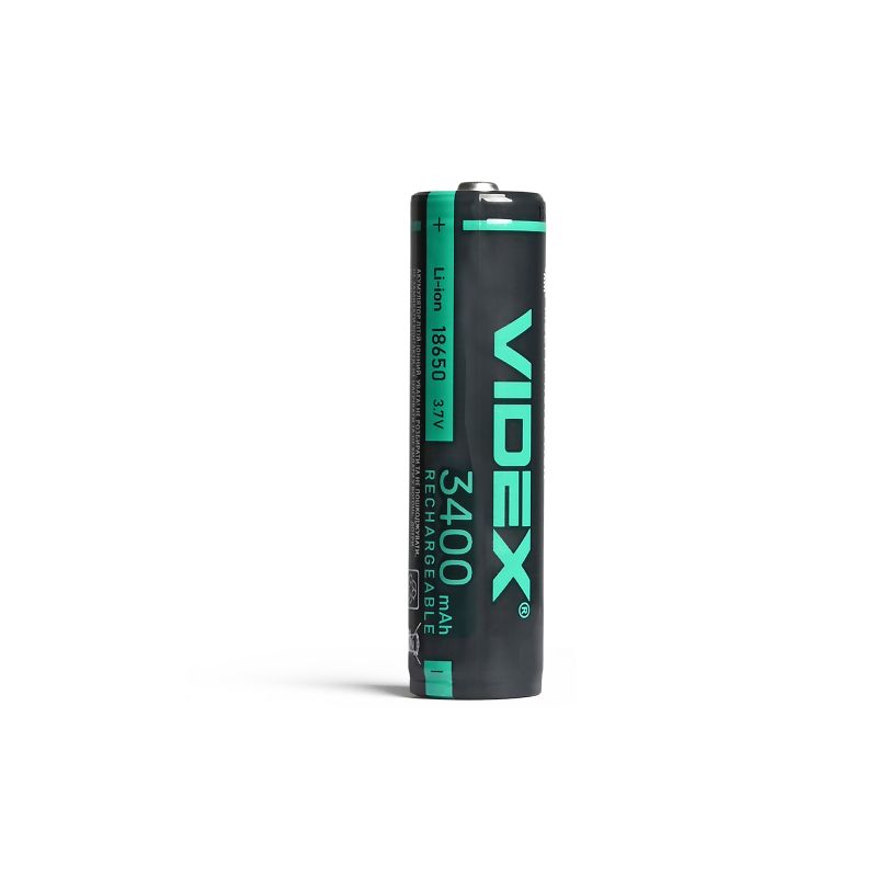Lithium-ion battery VIDEX 18650-P 3400mAh with protection color box/1pc