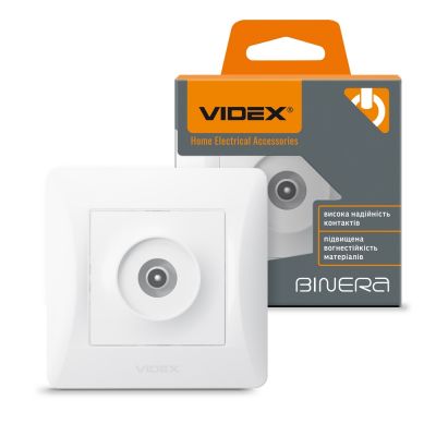 TV socket single white VIDEX BINERA