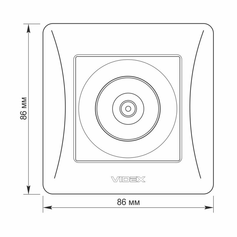 TV socket single white VIDEX BINERA