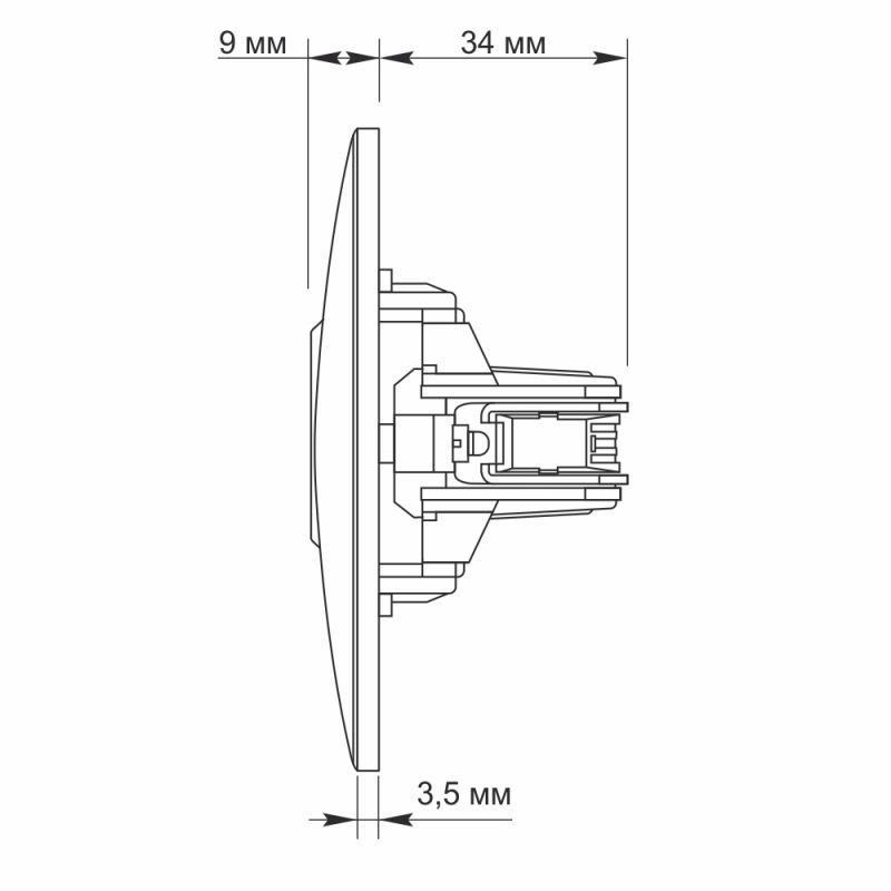 TV socket single white VIDEX BINERA