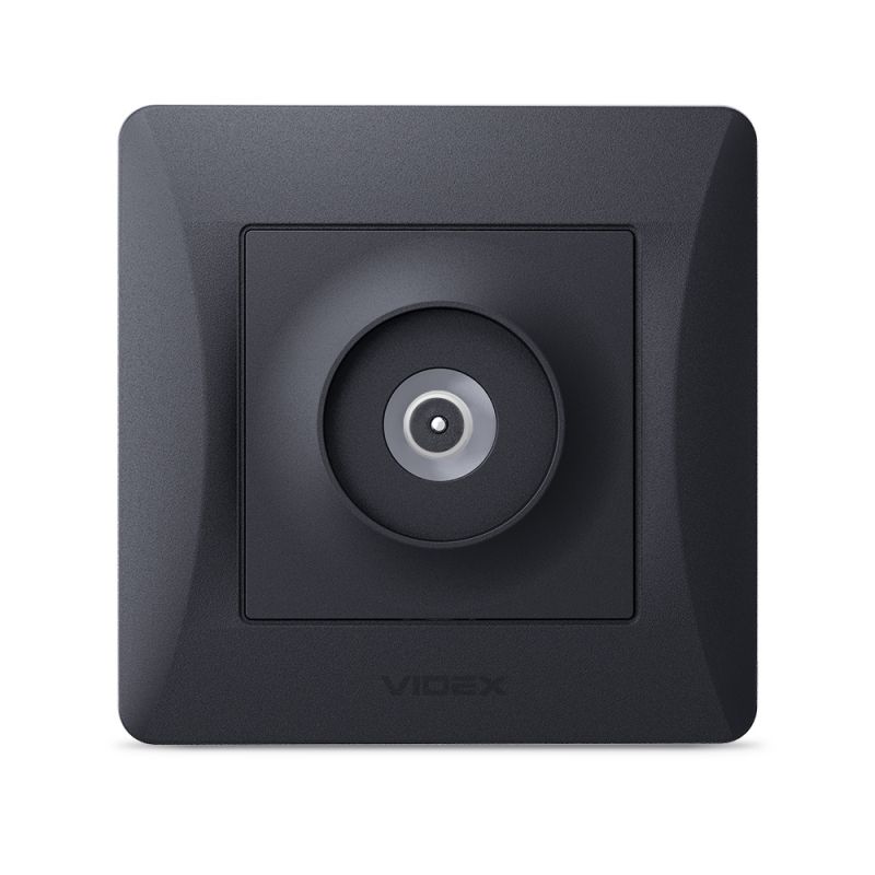 TV socket single black graphite VIDEX BINERA