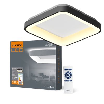 LED Світильник настінно-стельовий квадратний VIDEX-LED-EDGE-SC-72W-BLACK