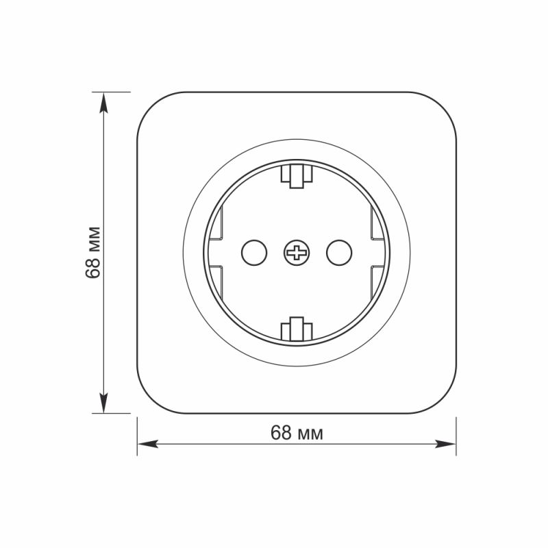 Single external schuko socket IP20 white VIDEX BINERA