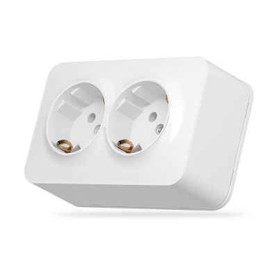 Double external schuko socket IP20 white VIDEX BINERA