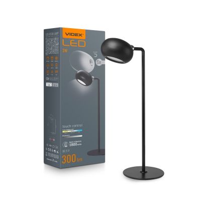 LED Rechargeable Desk Lamp VIDEX VLE-TF18B Black
