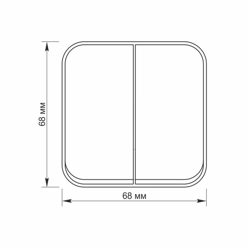 Switch 2 gang 1 way IP20 white VIDEX BINERA