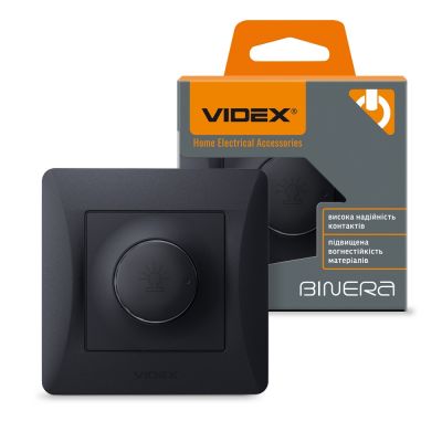 Dimmer 600W black graphite VIDEX BINERA