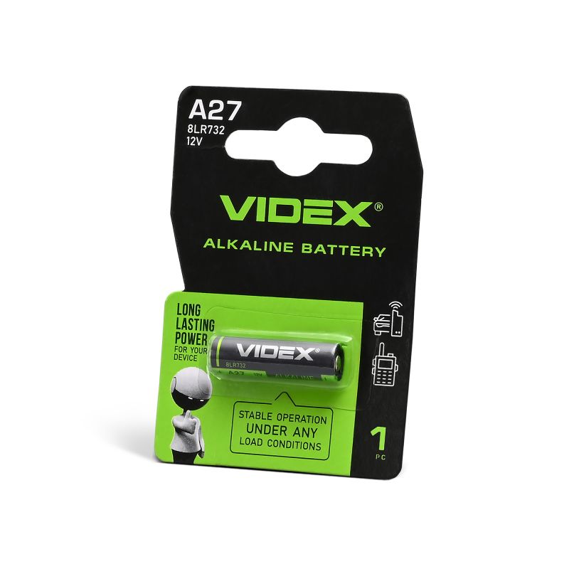 Alkaline battery VIDEX А27 1pc BLISTER CARD