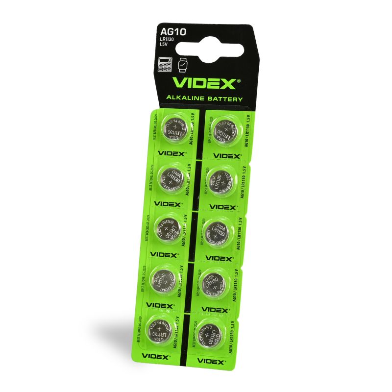 Alkaline battery VIDEX AG10/LR1130 BLISTER CARD 10pcs