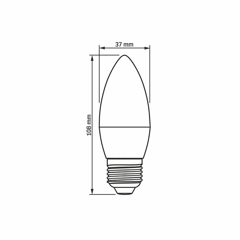 LED Bulb VIDEX-E27-C37-7W-NW