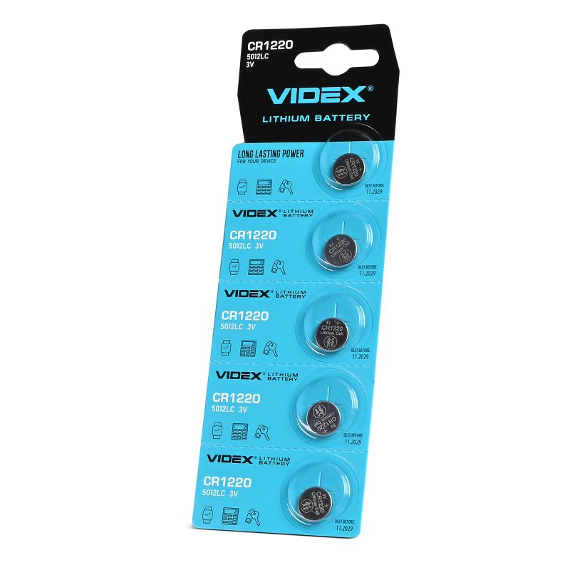 Lithium battery VIDEX CR1220 5pcs BLISTER CARD