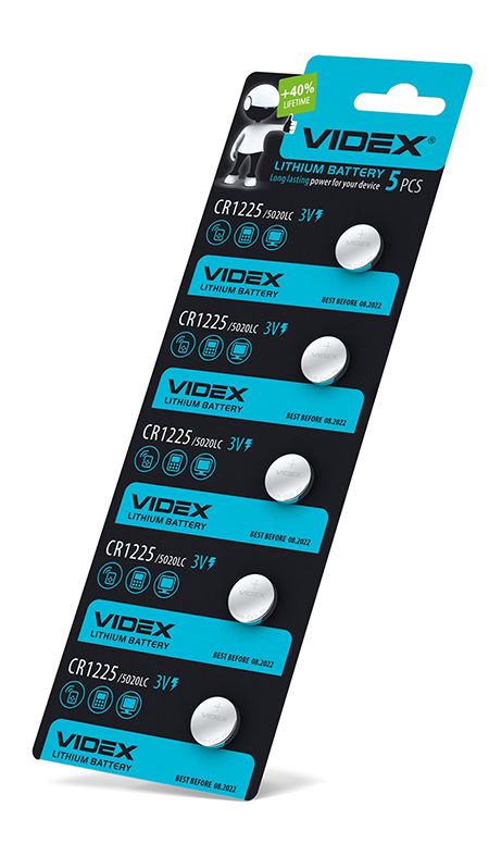Lithium battery VIDEX CR1225 5pcs BLISTER CARD