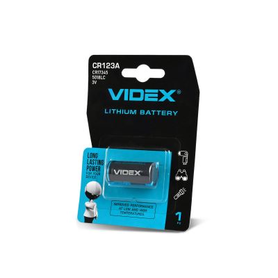 Lithium battery VIDEX CR123A 1pc BLISTER CARD