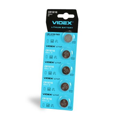 Батарейка літієва VIDEX CR1616 5шт BLISTER CARD