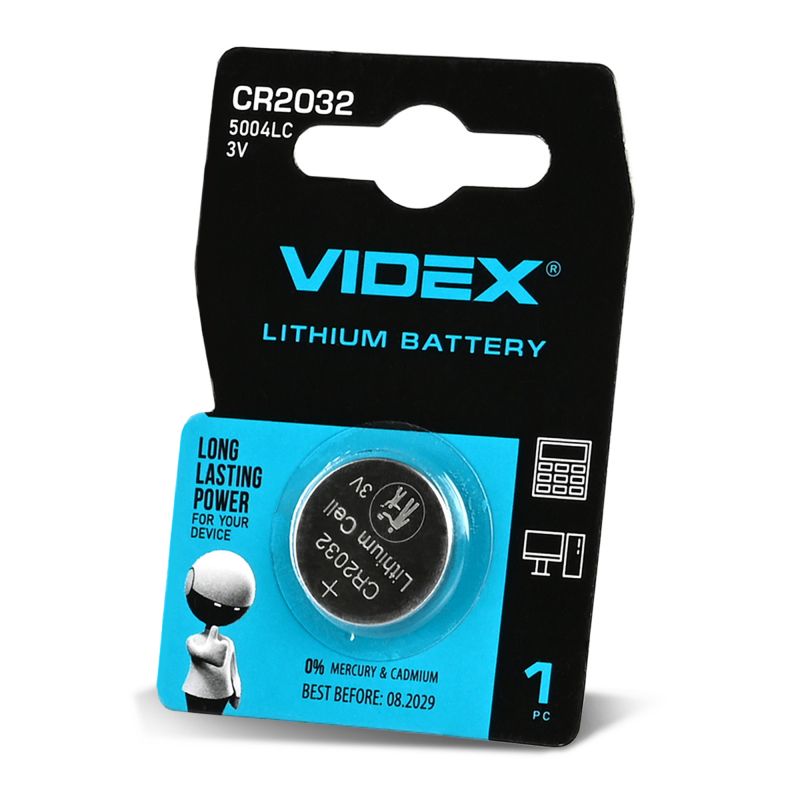 Lithium battery VIDEX CR2032 1pc BLISTER CARD