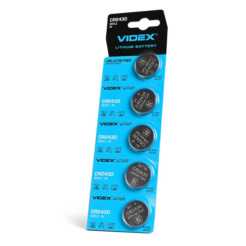 Lithium battery VIDEX CR2430 5pcs BLISTER CARD