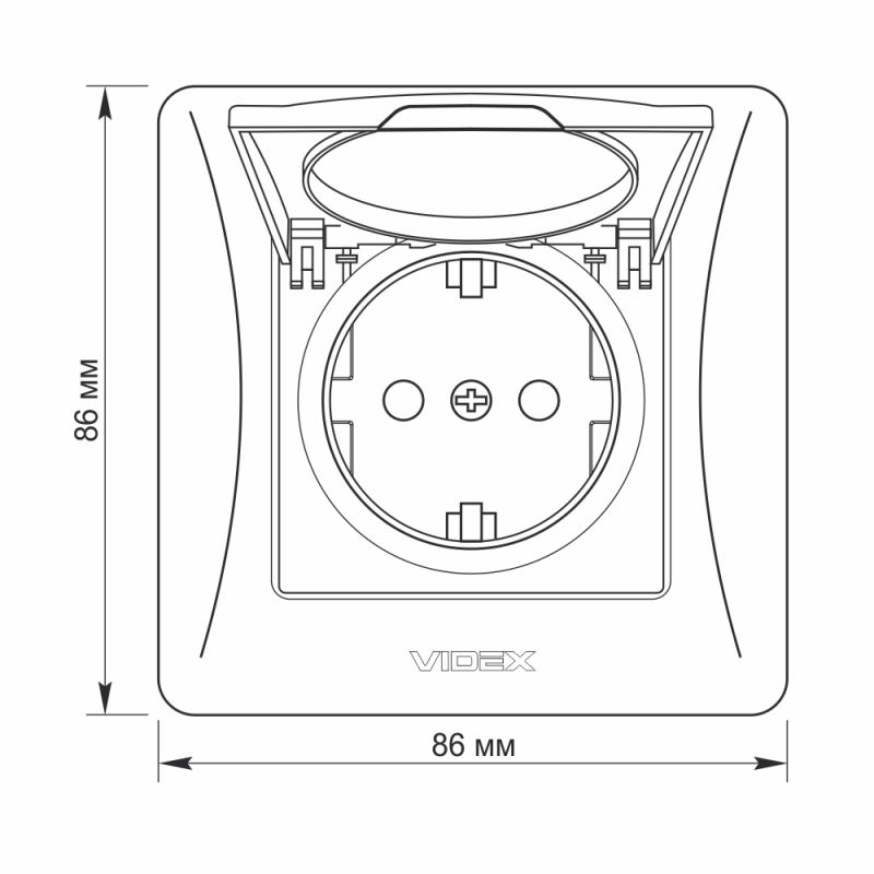 Single schuko socket with cover white VIDEX BINERA