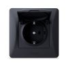 Single schuko socket with cover black graphite VIDEX BINERA