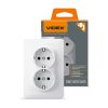 Double schuko socket white VIDEX BINERA