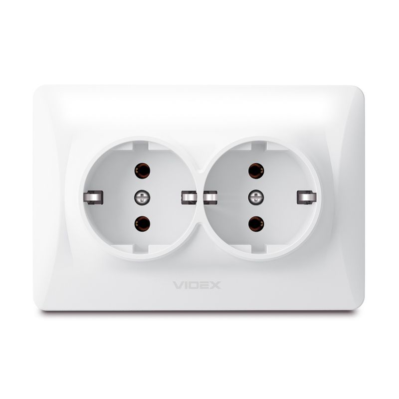 Double schuko socket white VIDEX BINERA