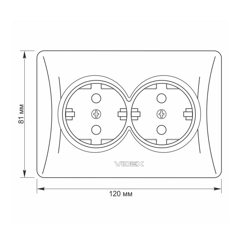 Double schuko socket white VIDEX BINERA