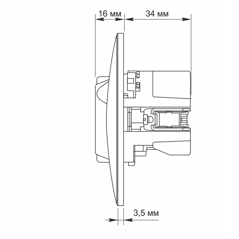 Single schuko socket with grounding with USB+USB-C black VIDEX BINERA