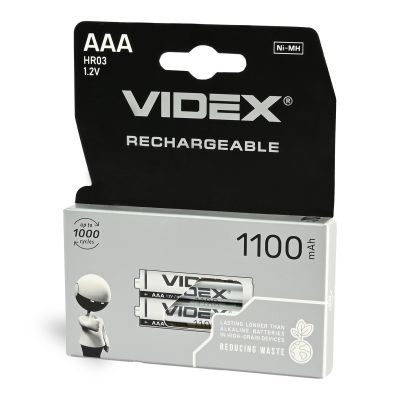 Ni-MH Rechargeable battery VIDEX HR03 1100mAh 2pcs BLISTER