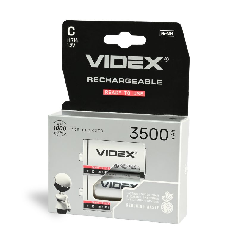 Ni-MH Rechargeable battery VIDEX HR14 3500mAh 2pcs BLISTER