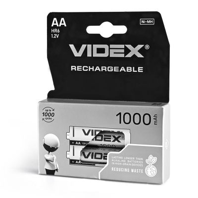 Ni-MH Rechargeable battery VIDEX HR6 1000mAh 2pcs BLISTER
