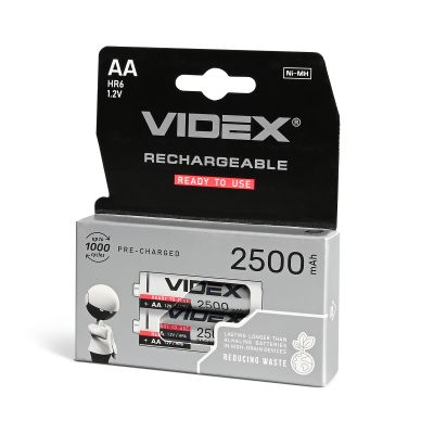 Ni-MH Rechargeable battery VIDEX HR6 2500mAh 2pcs BLISTER