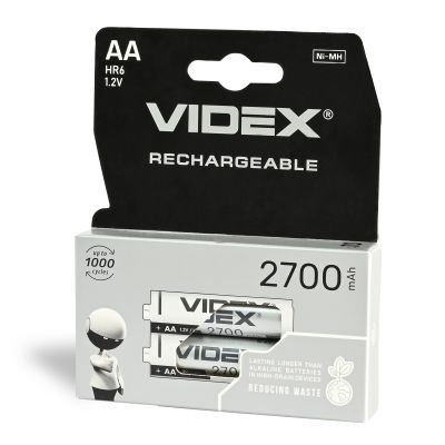 Ni-MH Rechargeable battery VIDEX HR6 2700mAh 2pcs BLISTER