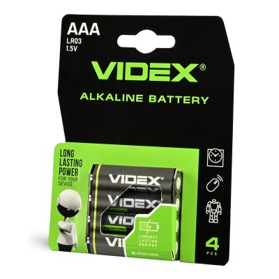 Alkaline battery VIDEX LR03/AAA 4pcs BLISTER