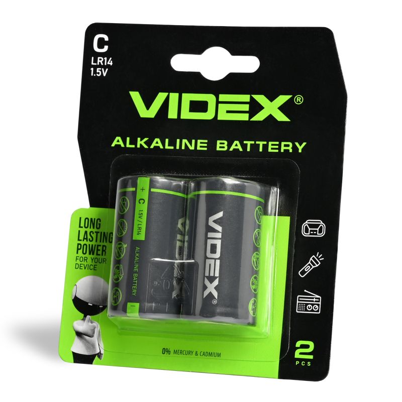 Alkaline battery VIDEX LR14/C 2pcs BLISTER