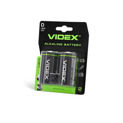 Alkaline battery VIDEX LR20/D 2pcs BLISTER CARD