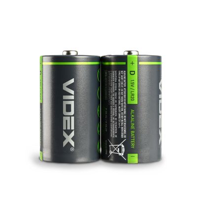 Alkaline battery VIDEX LR20/D 2pcs SHRINK