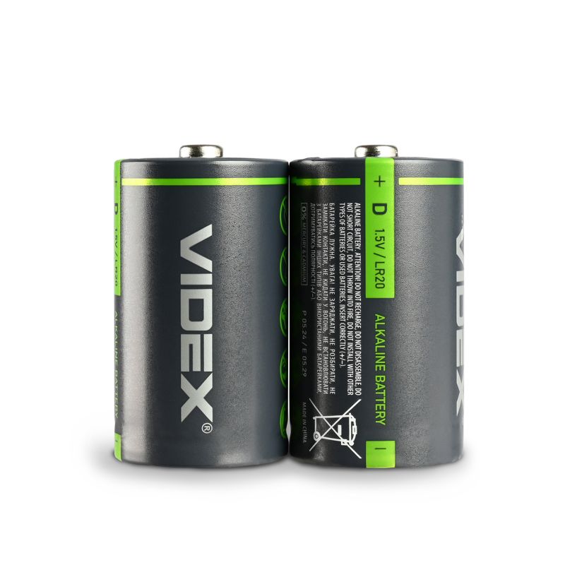 Alkaline battery VIDEX LR20/D 2pcs SHRINK