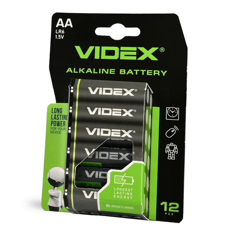 Alkaline battery VIDEX LR6/AA 12pcs BLISTER