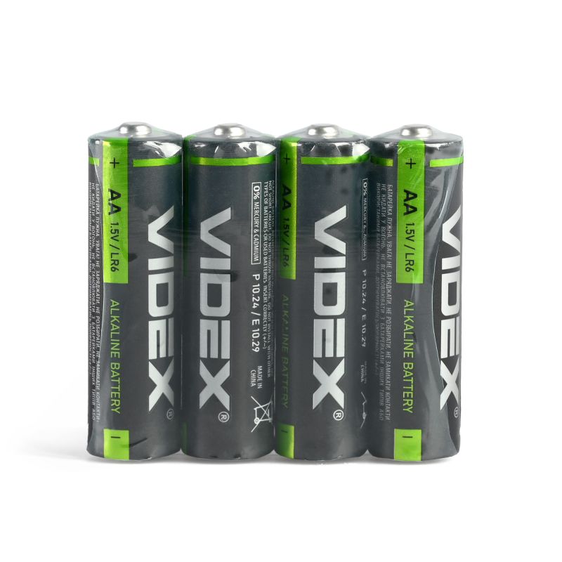 Alkaline battery VIDEX LR6/AA 4pcs x 15packs SHRINK