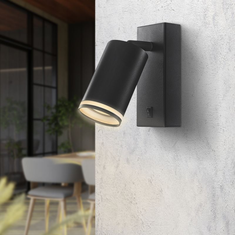 Wall-mounted spot luminaire VIDEX-GU10-KENT-BLACK