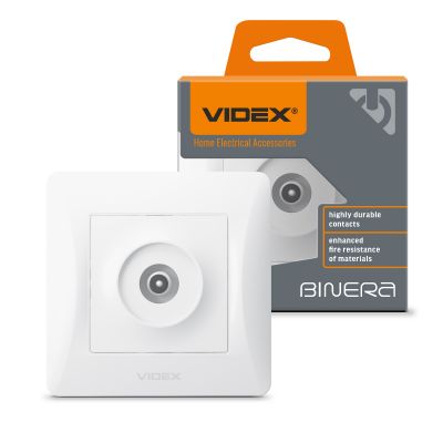 TV socket single white VIDEX BINERA