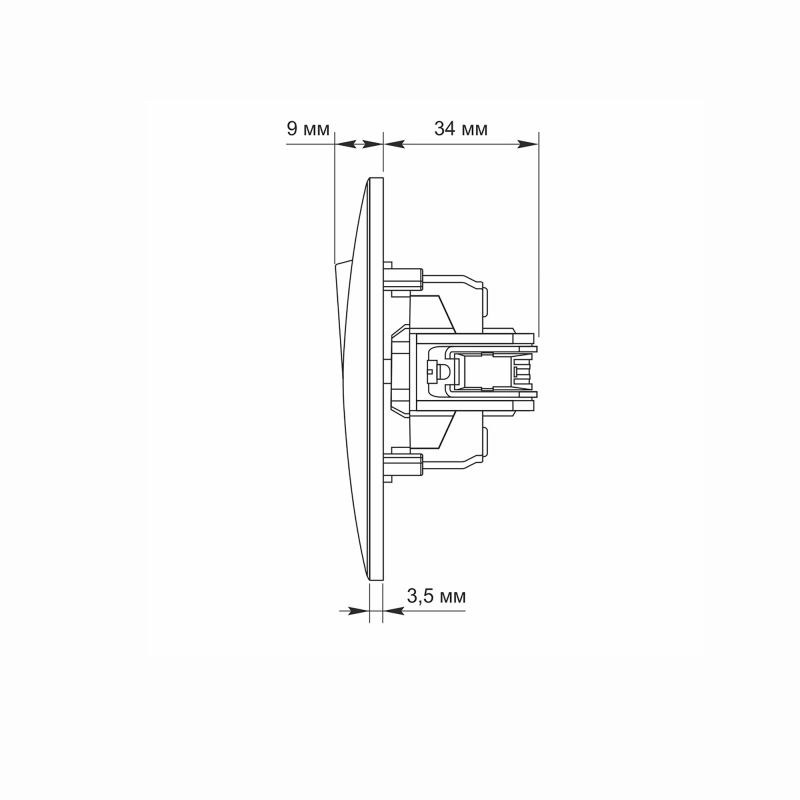 Switch 1 gang pass black graphite VIDEX BINERA