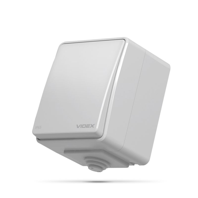 External switch 1 gang IP65 gray VIDEX BINERA