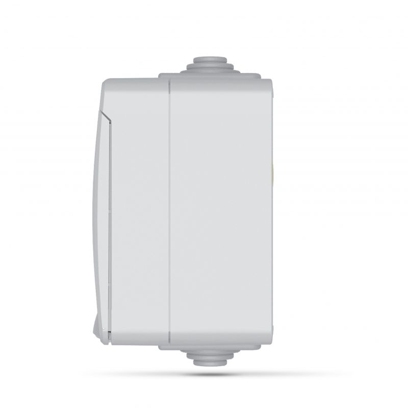 Single external Schuko socket IP65 gray VIDEX BINERA