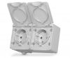 External double Schuko socket IP65 gray VIDEX BINERA