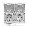 External double Schuko socket IP65 gray VIDEX BINERA