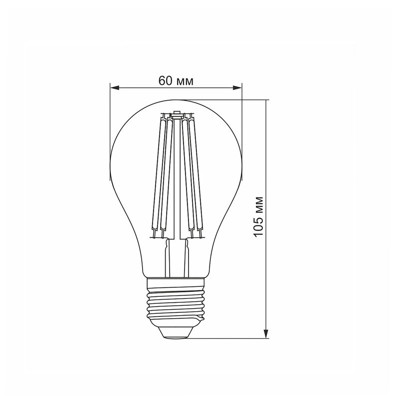 LED Bulb VIDEX Filament A60FA 10W E27 2200K bronze