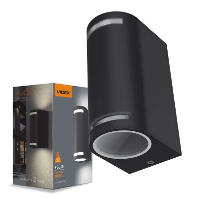 Facade double-sided luminaire VIDEX-2XGU10-JUSTIN-BLACK