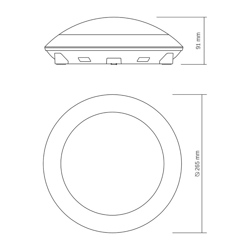 Ceiling-mounted Light Fixture with microwave motion sensor VIDEX VL-BHR-E2726SB 
